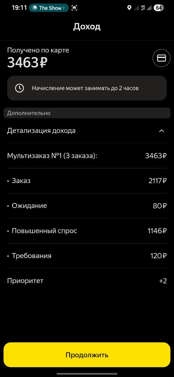 Приложение курьера Яндекс Санкт-Петербург 7 января 2026